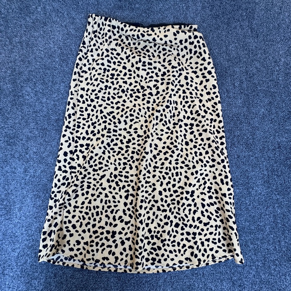 Sanctuary Midi Skirt Womens 27x29 Tan Black Leopard Flat Front Everyday Wear